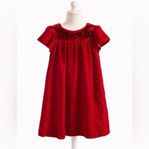 H&M Girls Red Velvet Sequin Holiday Dress 5T